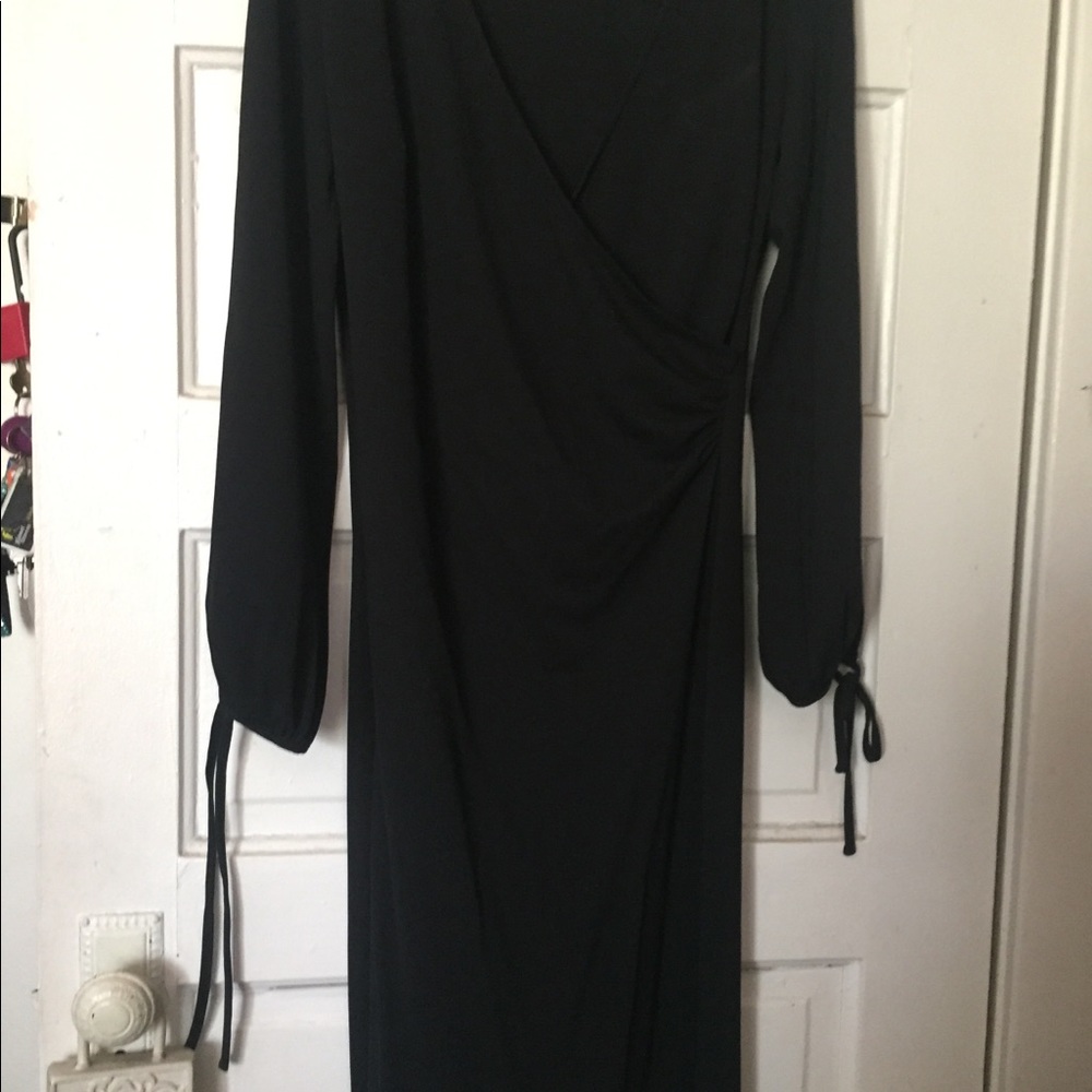 Black vintage cross over dress by express